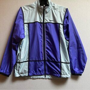 Vintage 90s Nike Reflective Full-Zip Running Track Jacket S